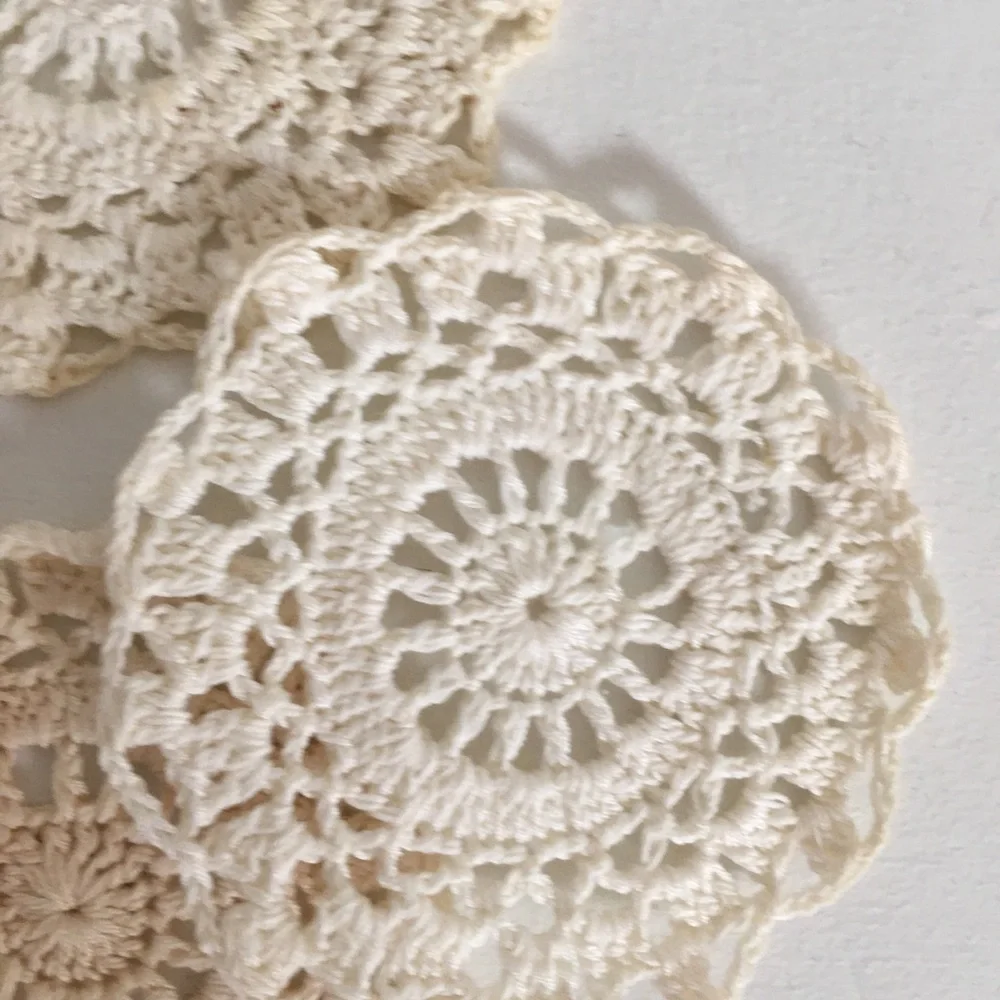 10 handmade crochet coasters